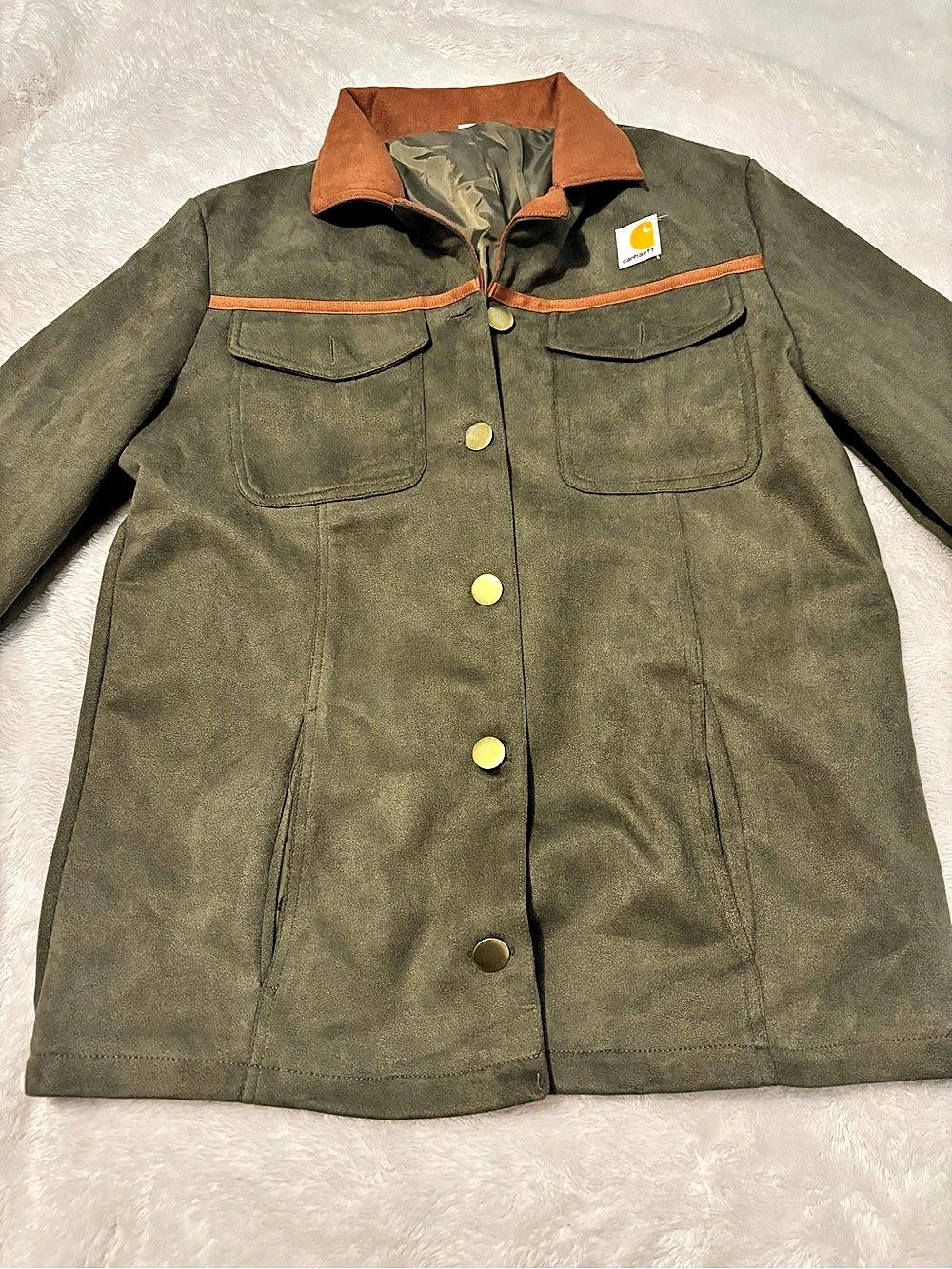 Carhartt men’s Field Jacket in Green & Brown Like New